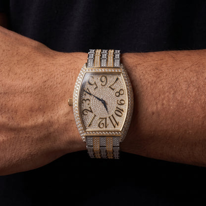 Large Dial Tonneau-Shaped Curved Watch