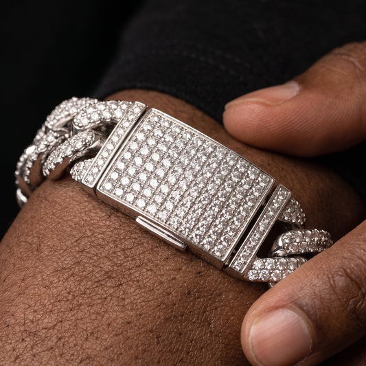 18mm Figaro Prong Cuban Link Bracelet - Different Drips
