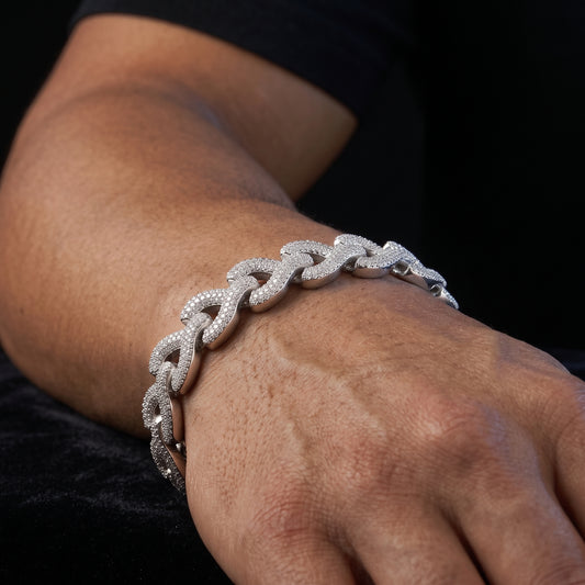 S925 Moissanite Diamond Fish Bone Link Bracelet - Different Drips