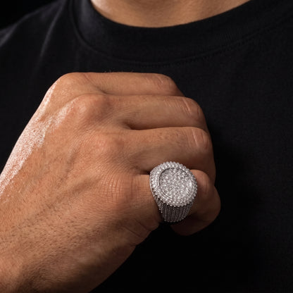 Iced Round Cluster Pavé Ring - Different Drips