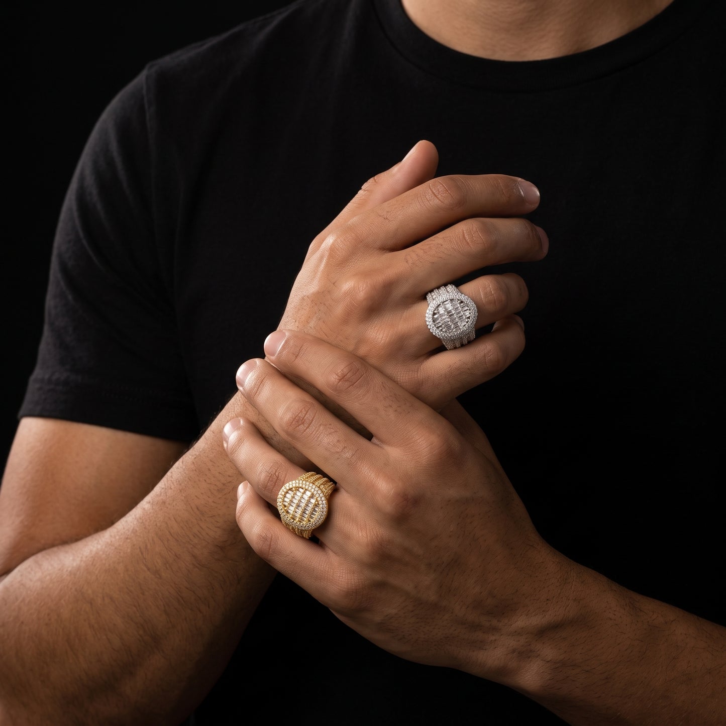Domed Baguette Pavé Ring - Different Drips