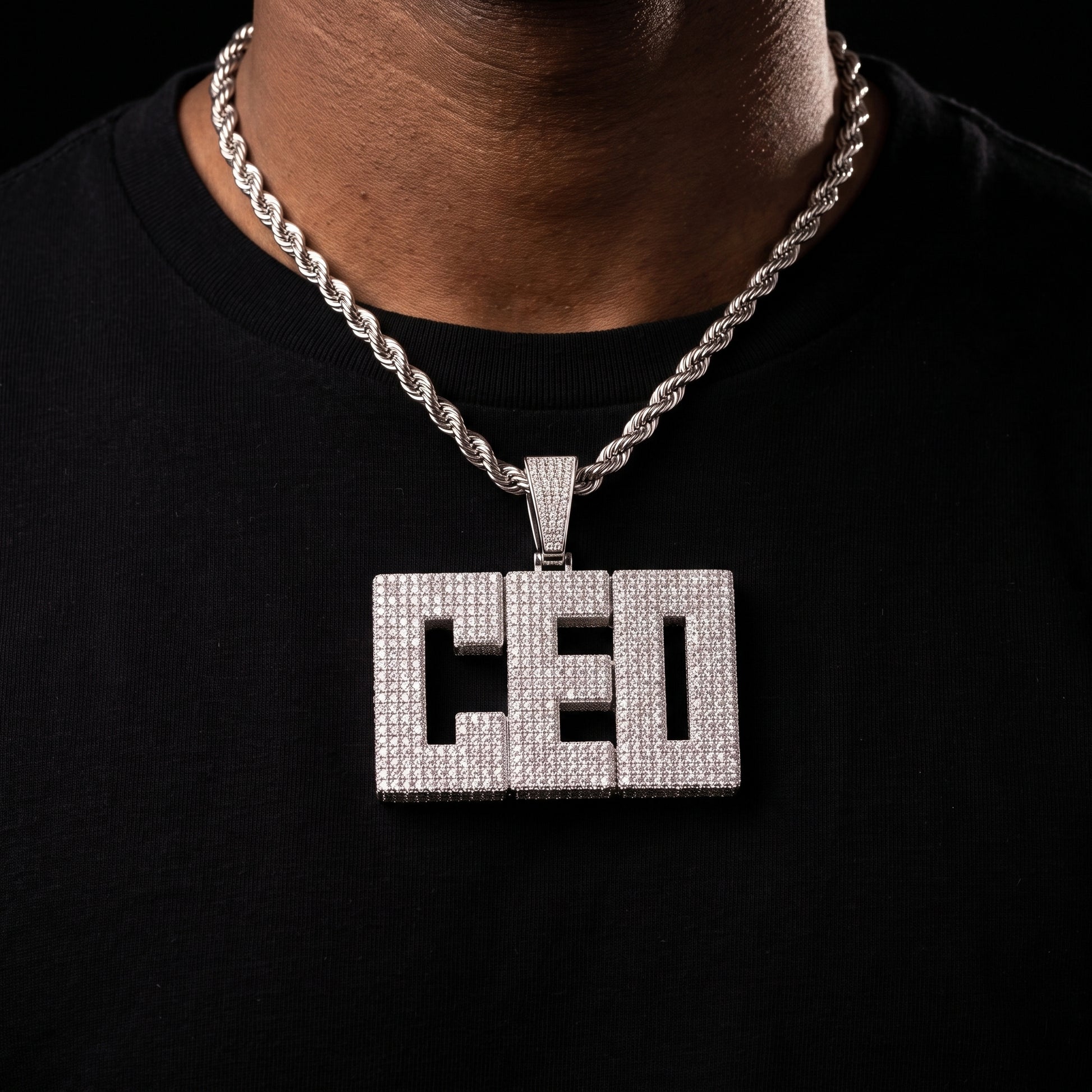 Large Bold Font Custom Letter Pendant - Different Drips