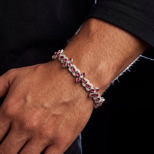 S925 Moissanite Purple Floral Tennis Bracelet - Different Drips