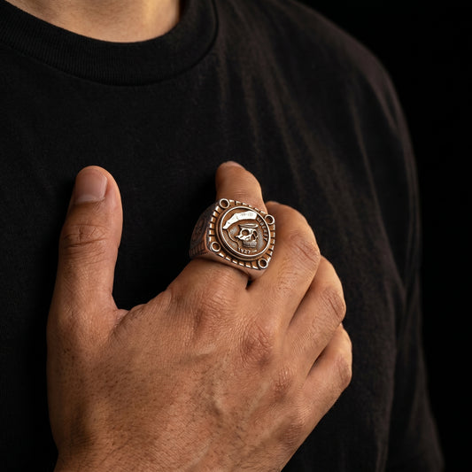 Smoking Skull Chunky Signet Ring - Different Drips