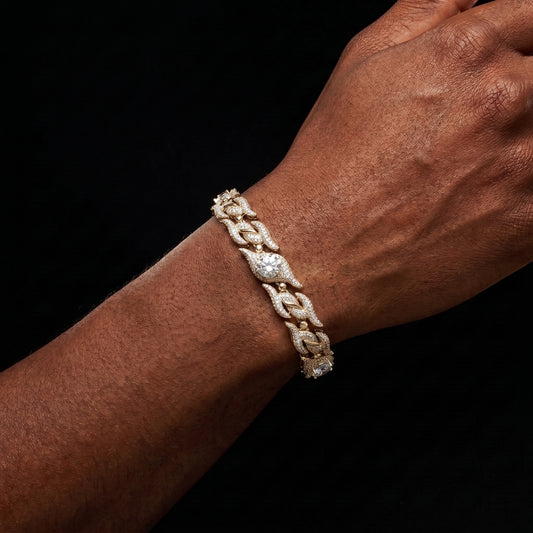 925 Sterling Silver Iced Moissanite Thorn Bracelet - Different Drips