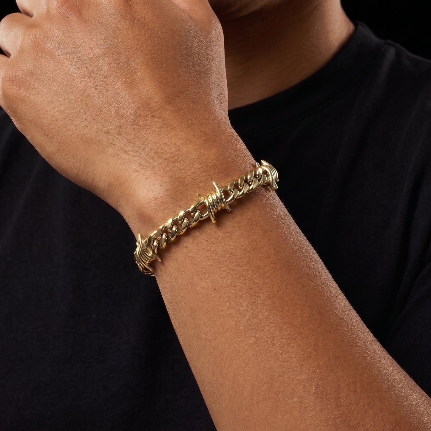 Barbed Wire Cuban Link Bracelet - Different Drips