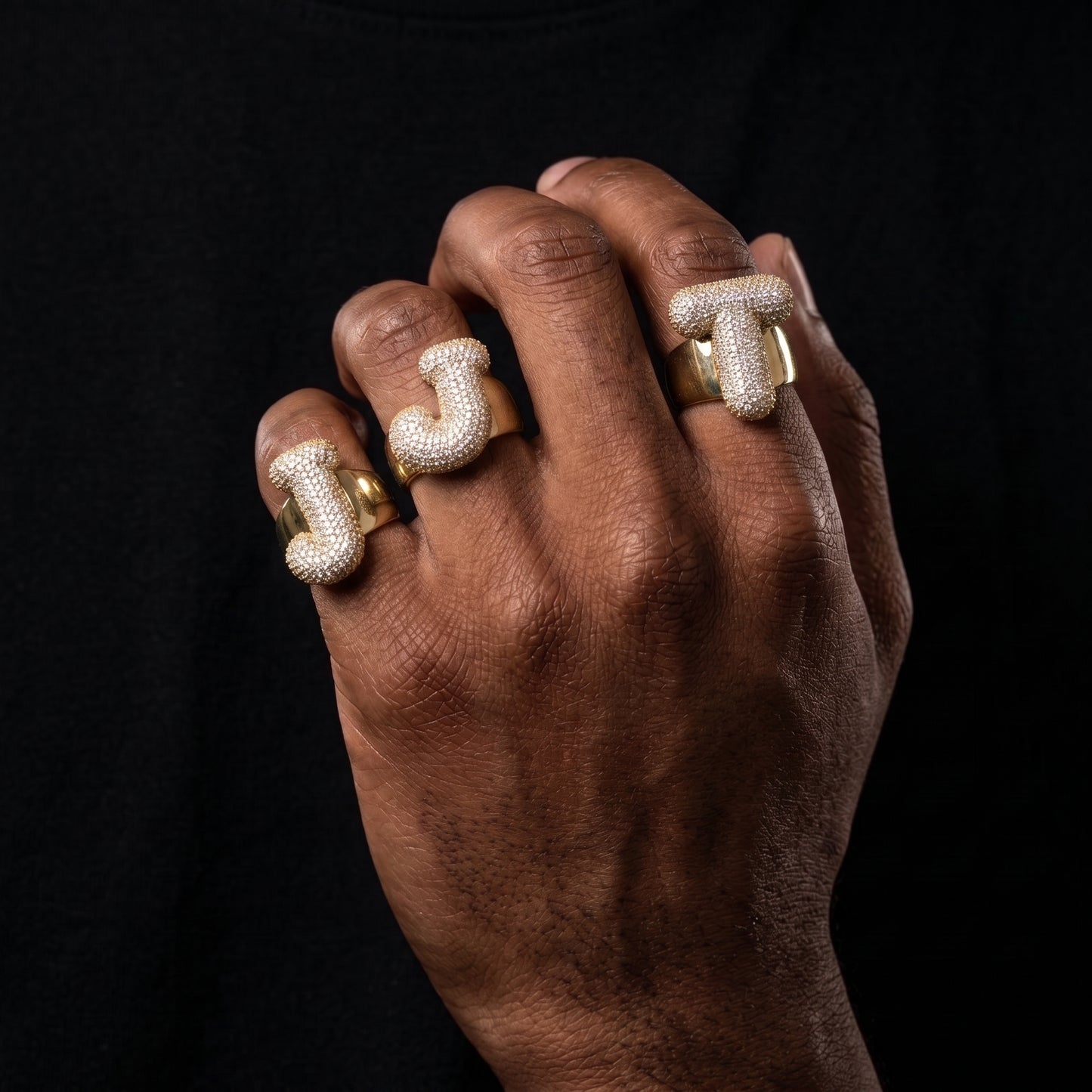 Bubble Font Custom Letter Ring - Different Drips