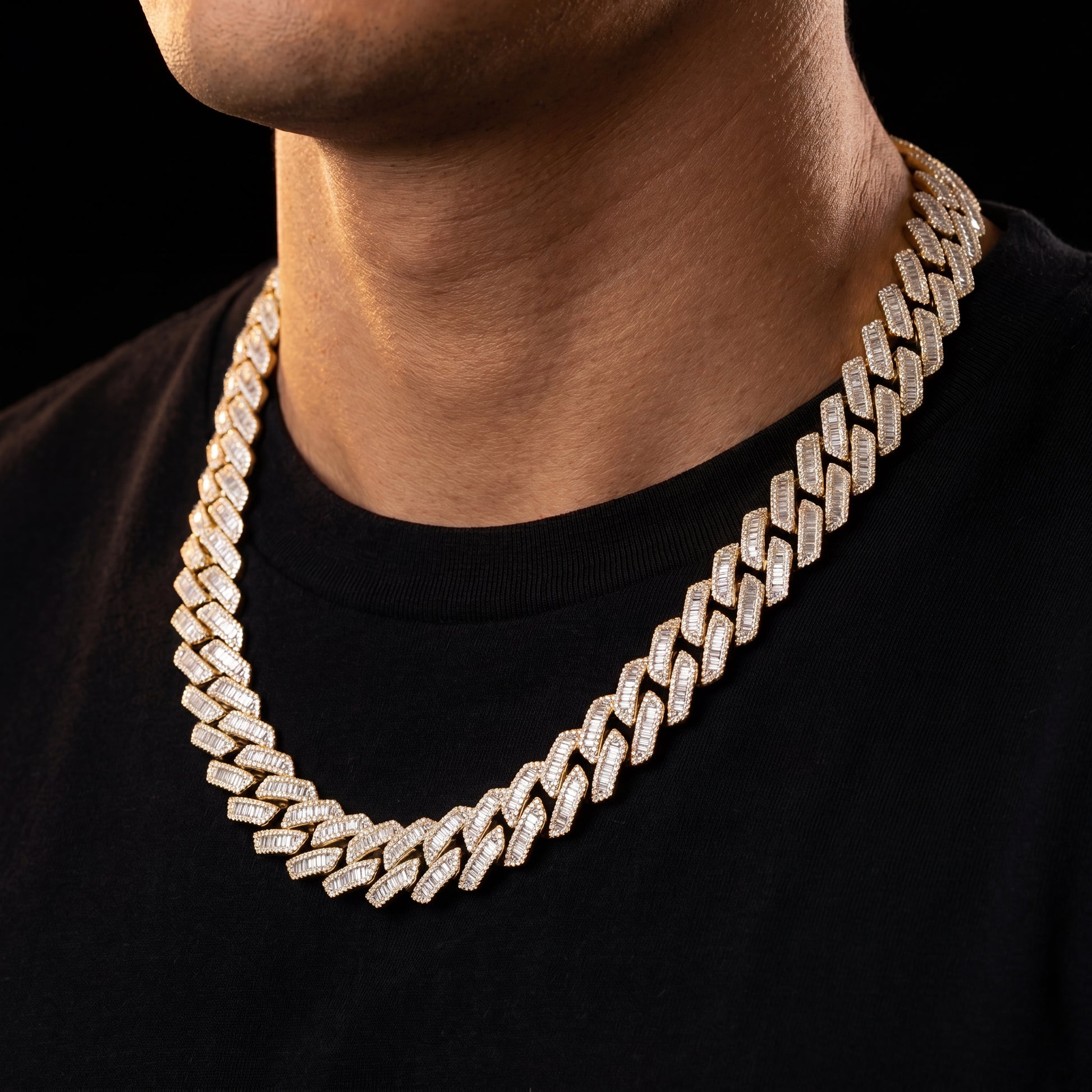 10-22mm S925 Baguette Moissanite Prong Cuban Chain - Different Drips