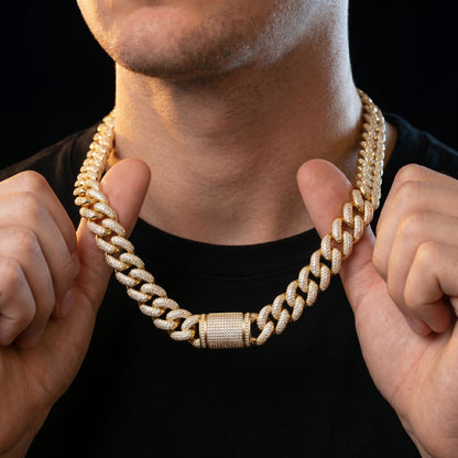16mm S925 Moissanite Curb Cuban Chain - Different Drips