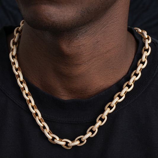 10mm Iced Out Rolo Chain - Different Drips