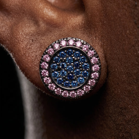 Classic Multi-Color Round Cut Stud Earrings - Different Drips