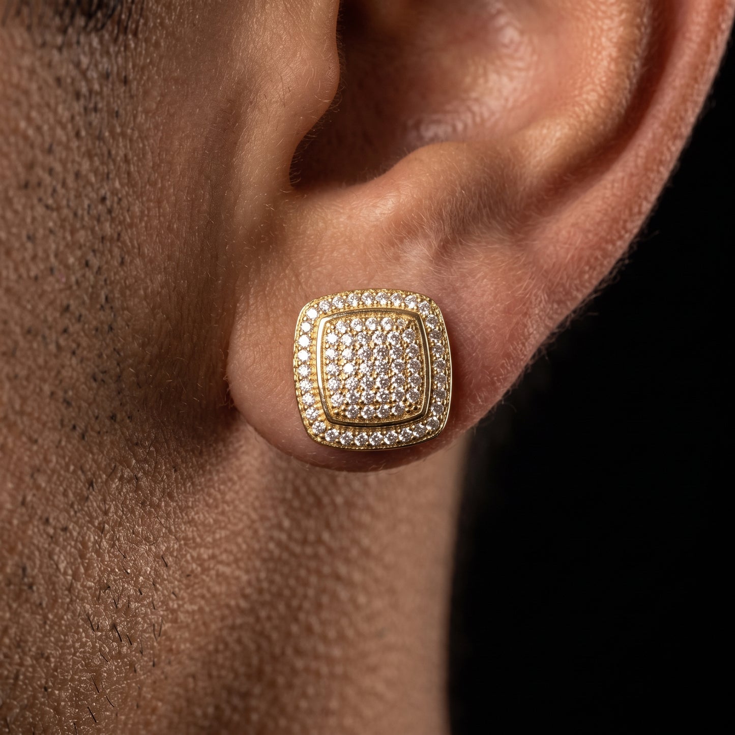 12mm Raised Square Cut Earrings - Different Drips