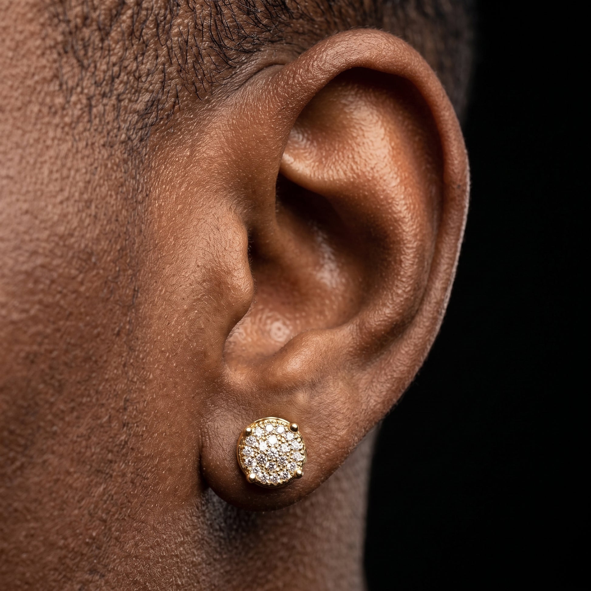 9mm Iced Round Cut Stud Earrings - Different Drips