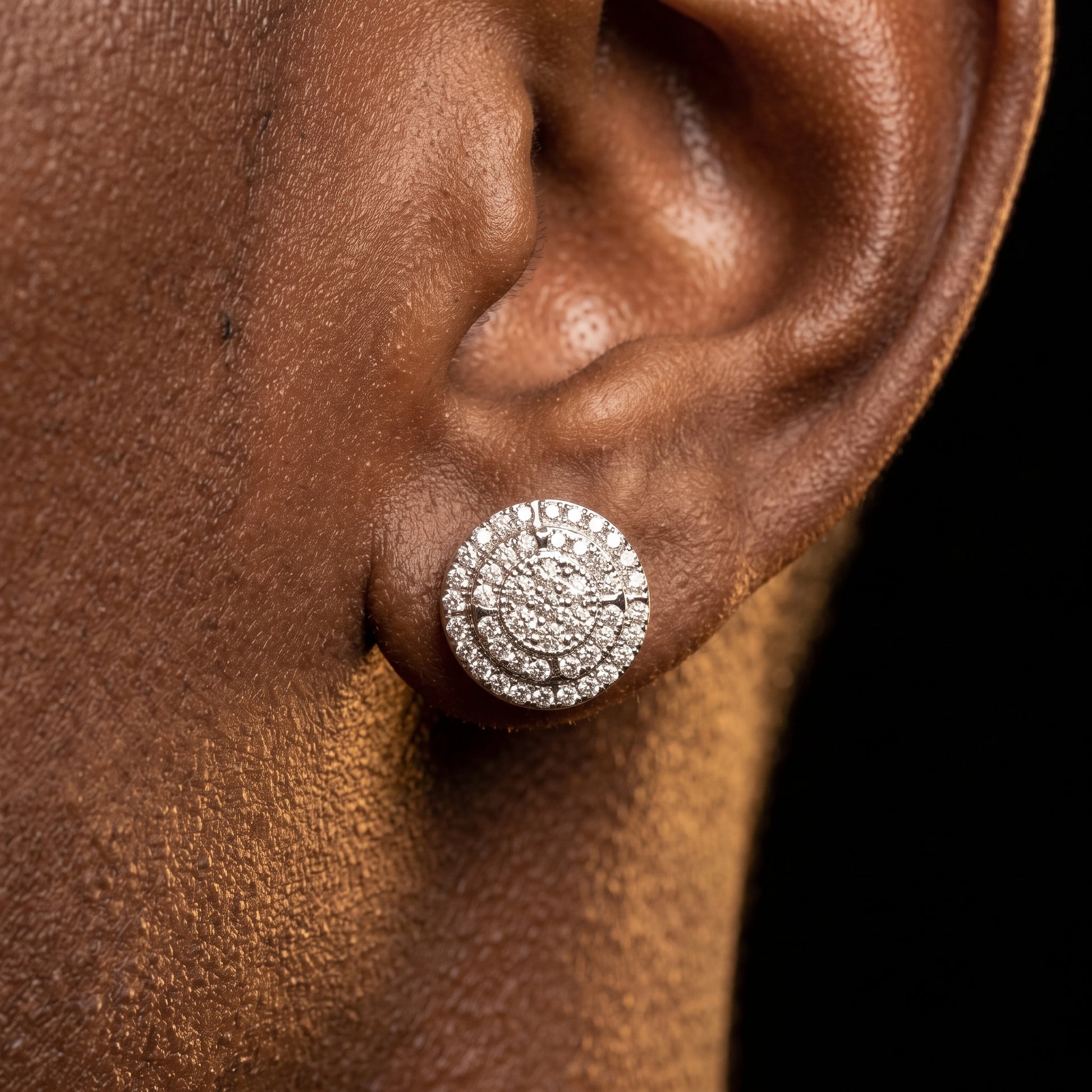 Iced Pave Compass Stud Earrings - Different Drips