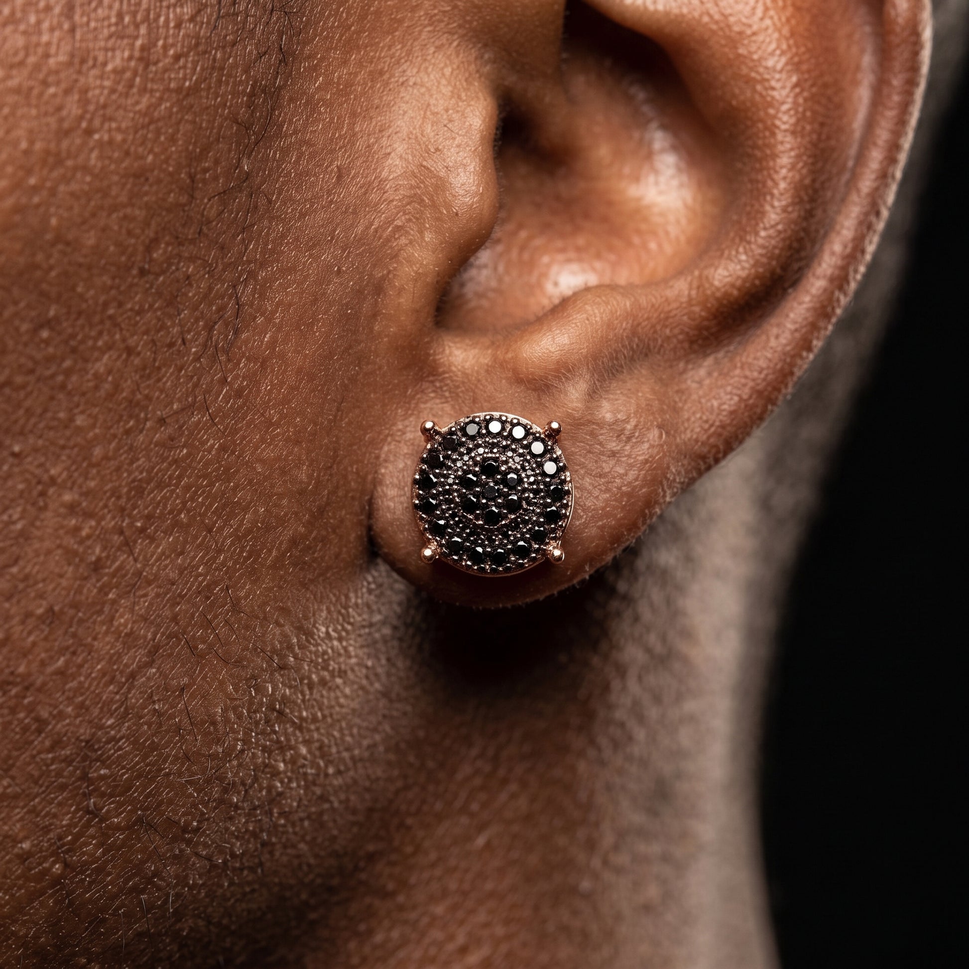 Iced Round Stone Stud Earrings - Different Drips