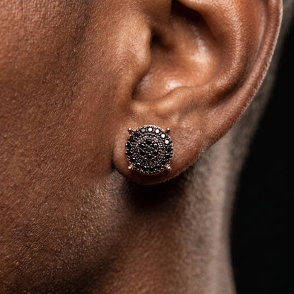 Iced Round Stone Stud Earrings - Different Drips