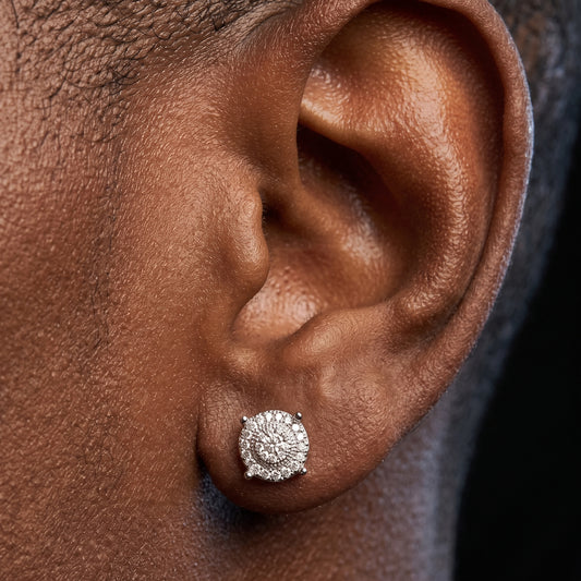 Iced Round Stone Stud Earrings - Different Drips