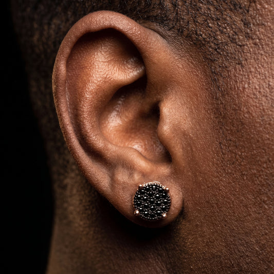 9mm Iced Round Cut Stud Earrings - Different Drips