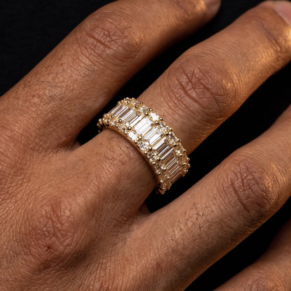 11mm Three Layer Baguette Ring - Different Drips