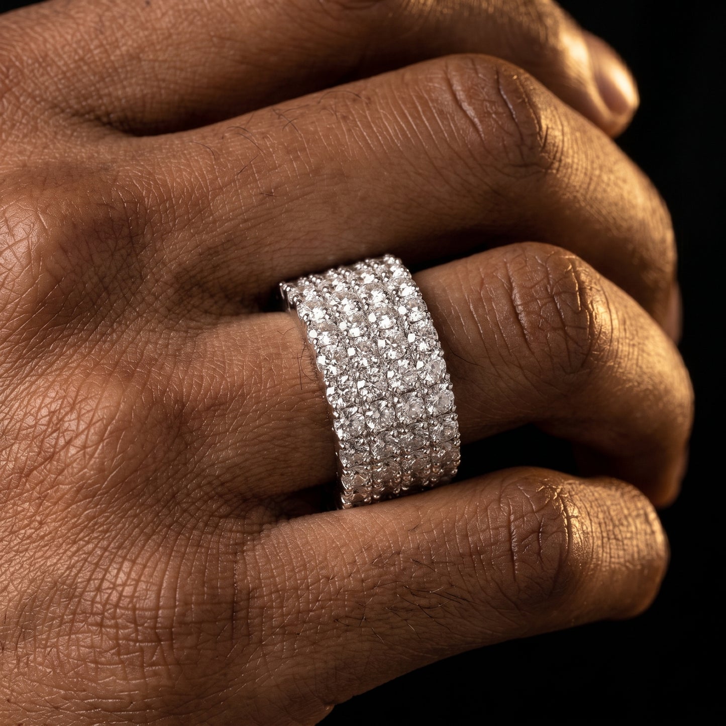 Iced 4 Row Tennis Eternity Ring