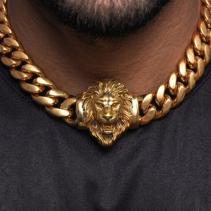 Lion Head Miami Cuban Link Chain - Different Drips