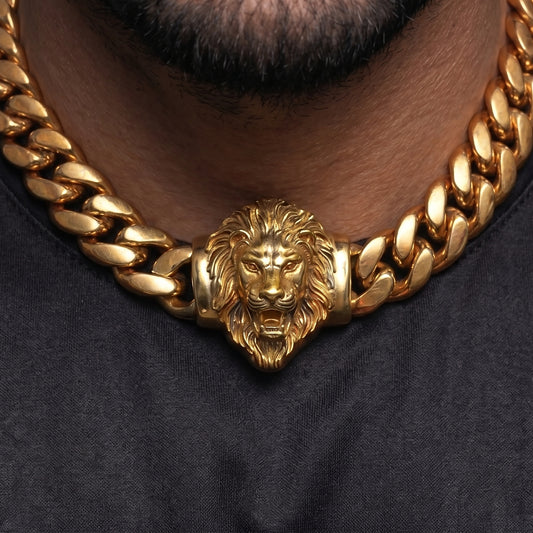 Lion Head Miami Cuban Link Chain