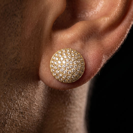 S925 Moissanite Pave Disco Stud Earrings - Different Drips