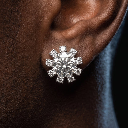 S925 Moissanite Snowburst Stud Earrings - Different Drips