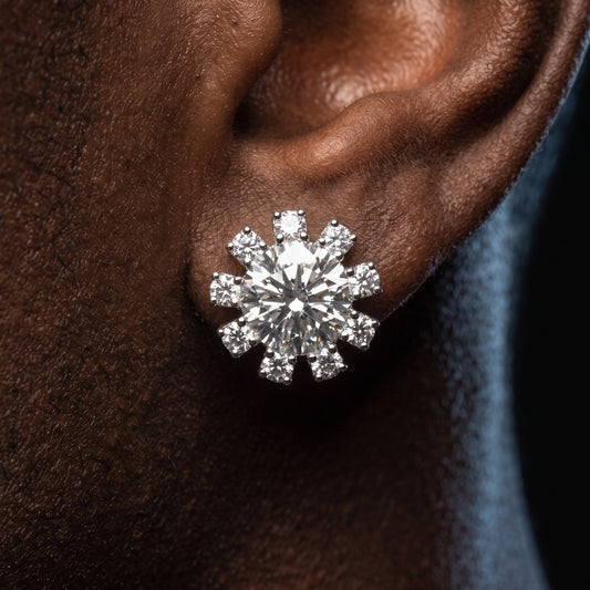 S925 Moissanite Snowburst Stud Earrings - Different Drips