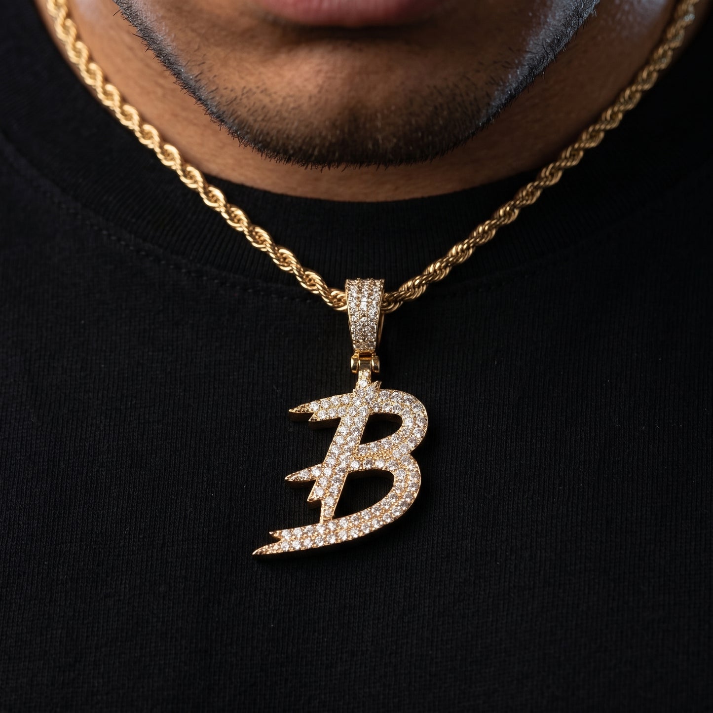 Brush Font Single Letter Pendant - Different Drips