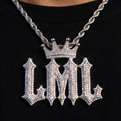 Crowned College Font Custom Letter Pendant - Different Drips