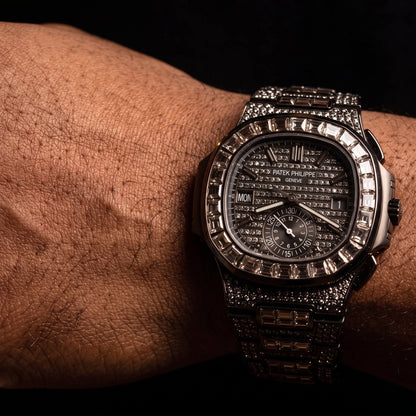 Iced Baguette Bezel Chronograph Watch - Different Drips