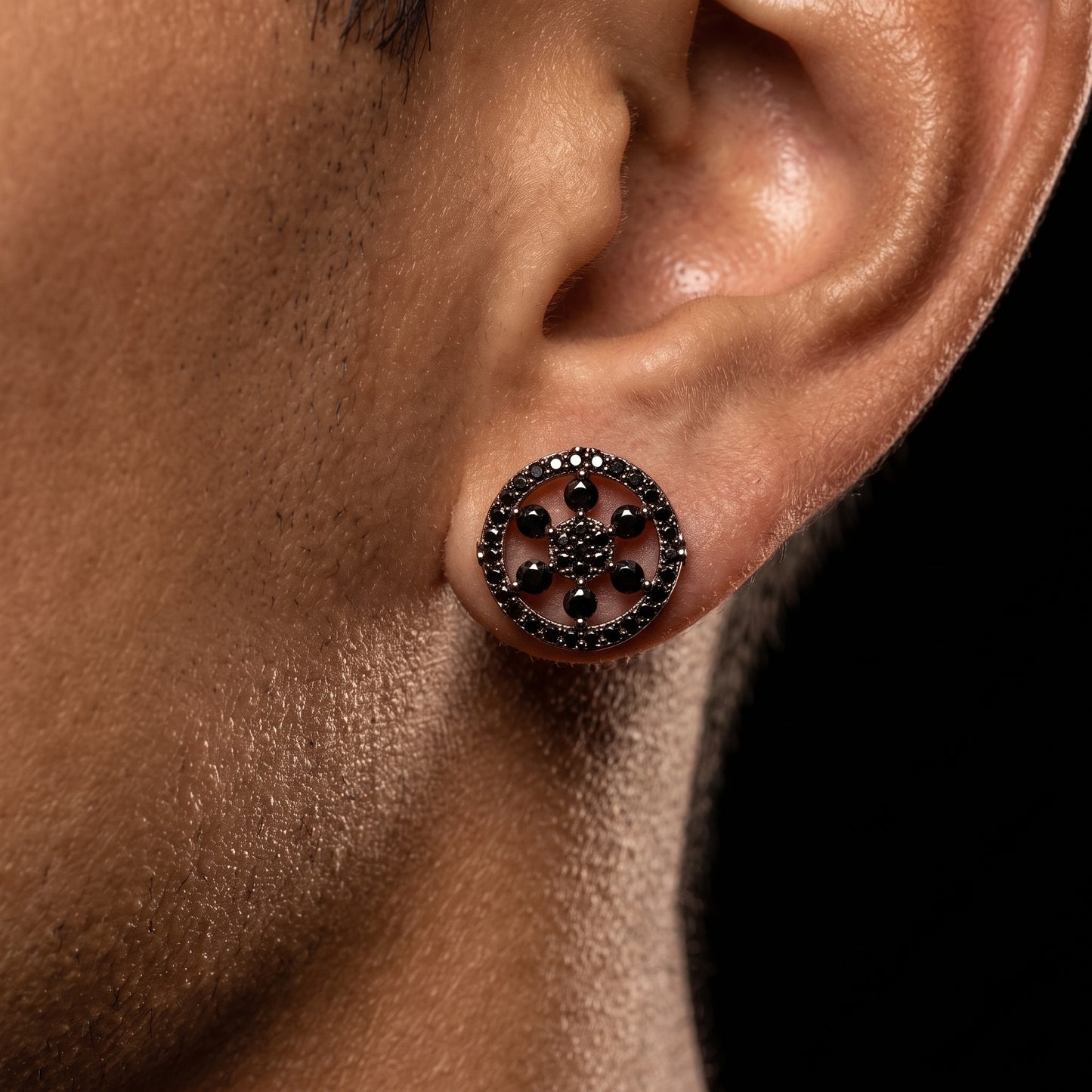 Round Flower Cluster Stud Earrings - Different Drips