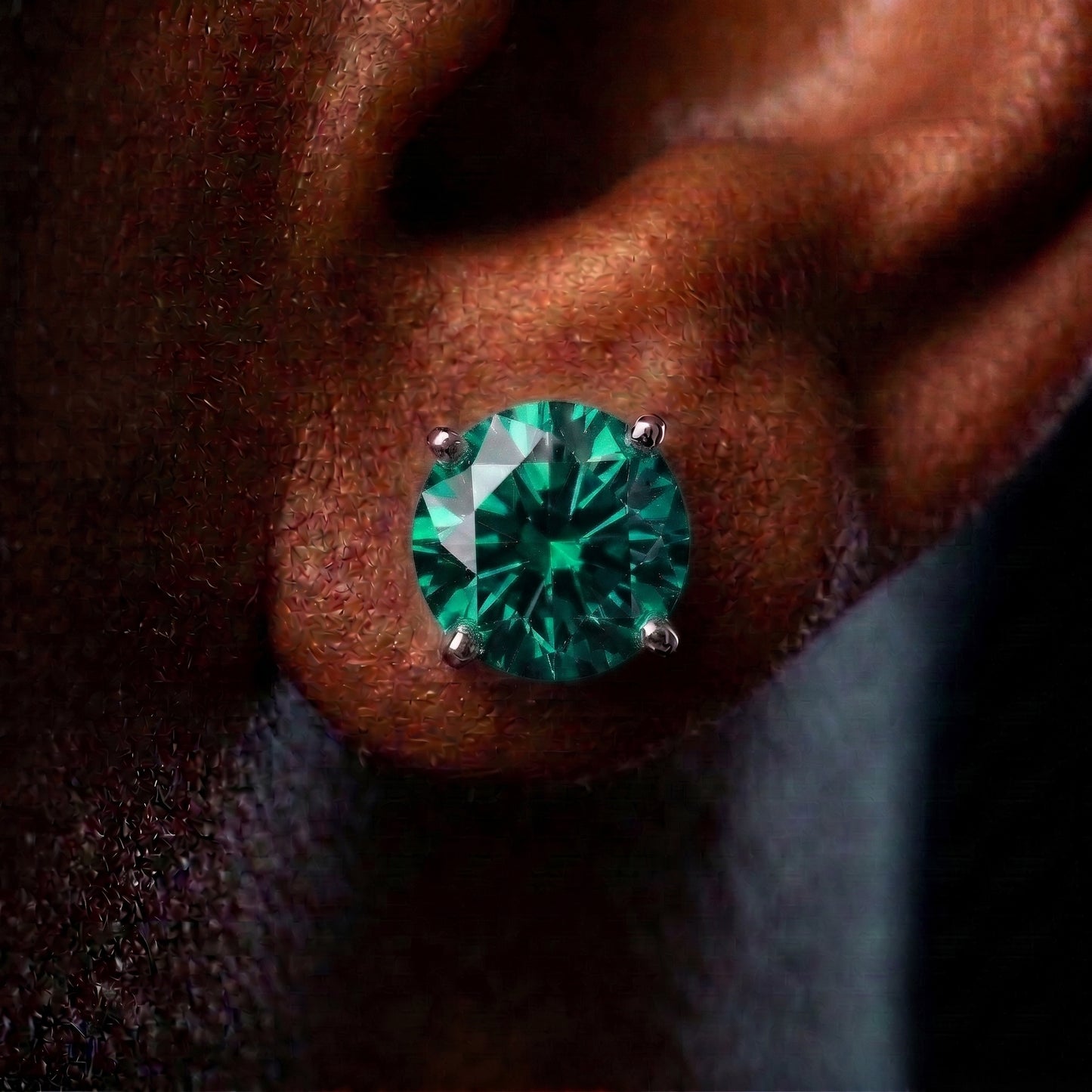 6.5mm S925 Colored Moissanite Stud Earrings - Different Drips
