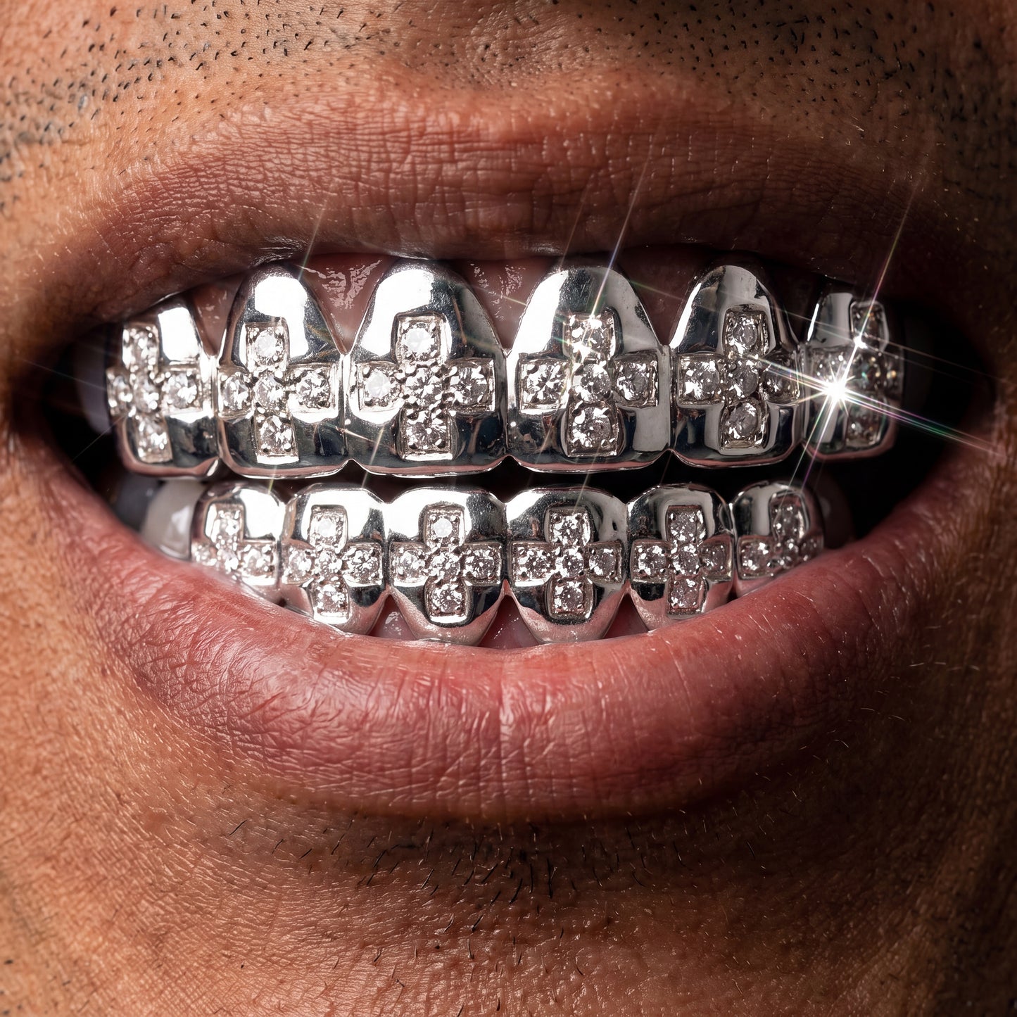 Iced Cross Pattern Grillz - Different Drips