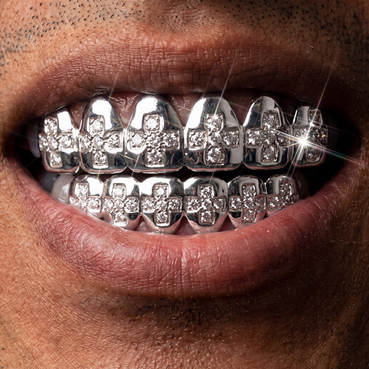 Iced Cross Pattern Grillz - Different Drips