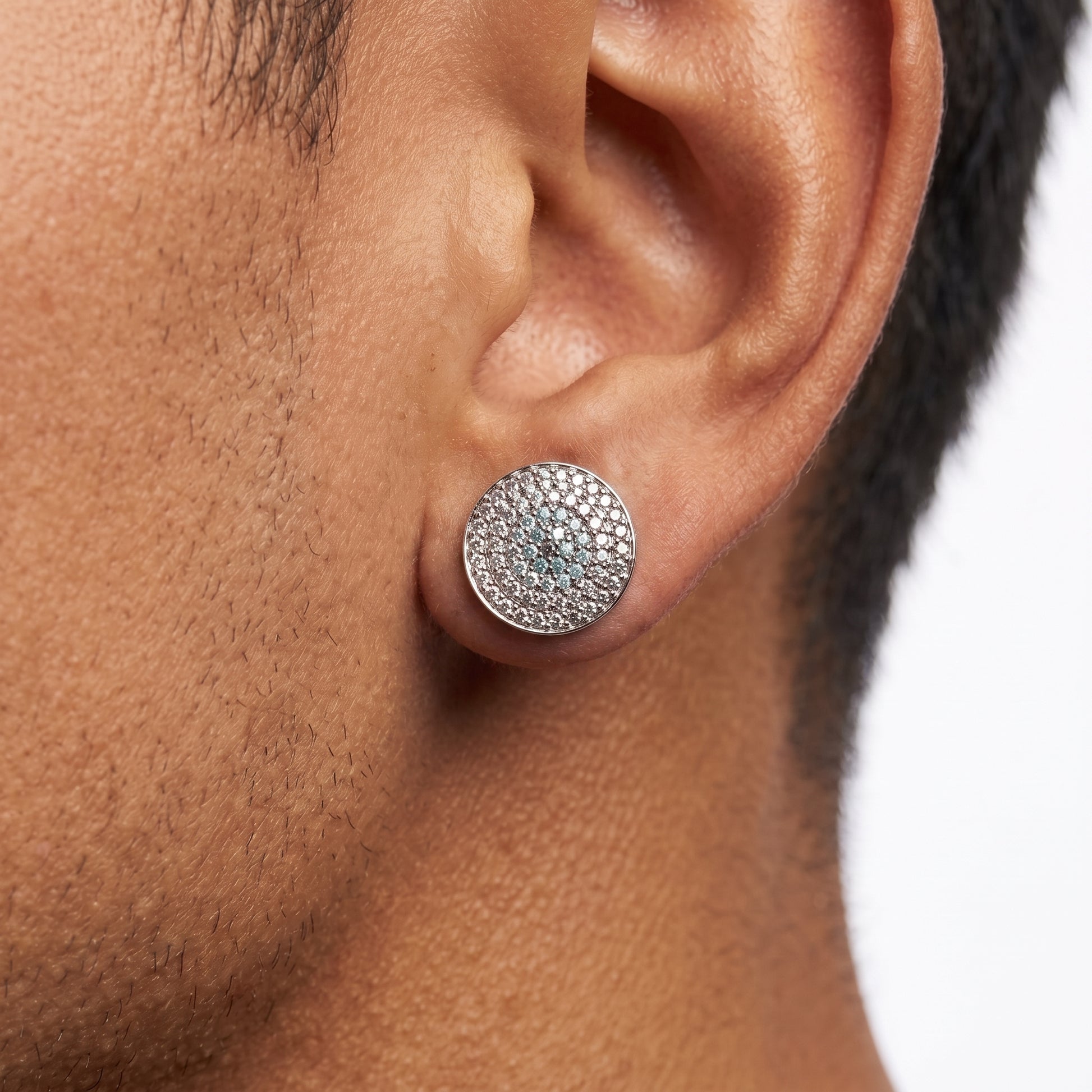 Round Cut Pave Stud Earrings - Different Drips
