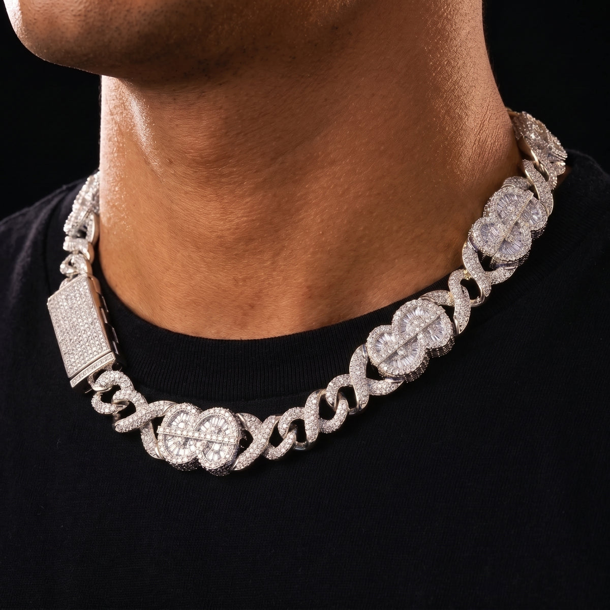 14mm Infinity Link Dollar Sign Chain - Different Drips
