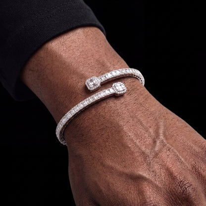 4mm S925 Moissanite Baguette Bangle Bracelet - Different Drips