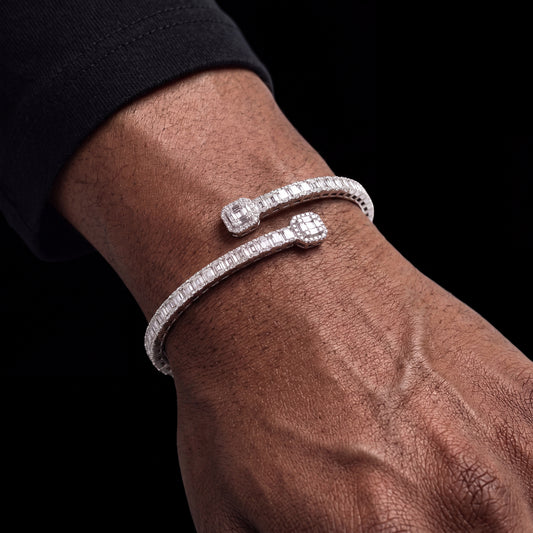 4mm S925 Moissanite Baguette Bangle Bracelet - Different Drips