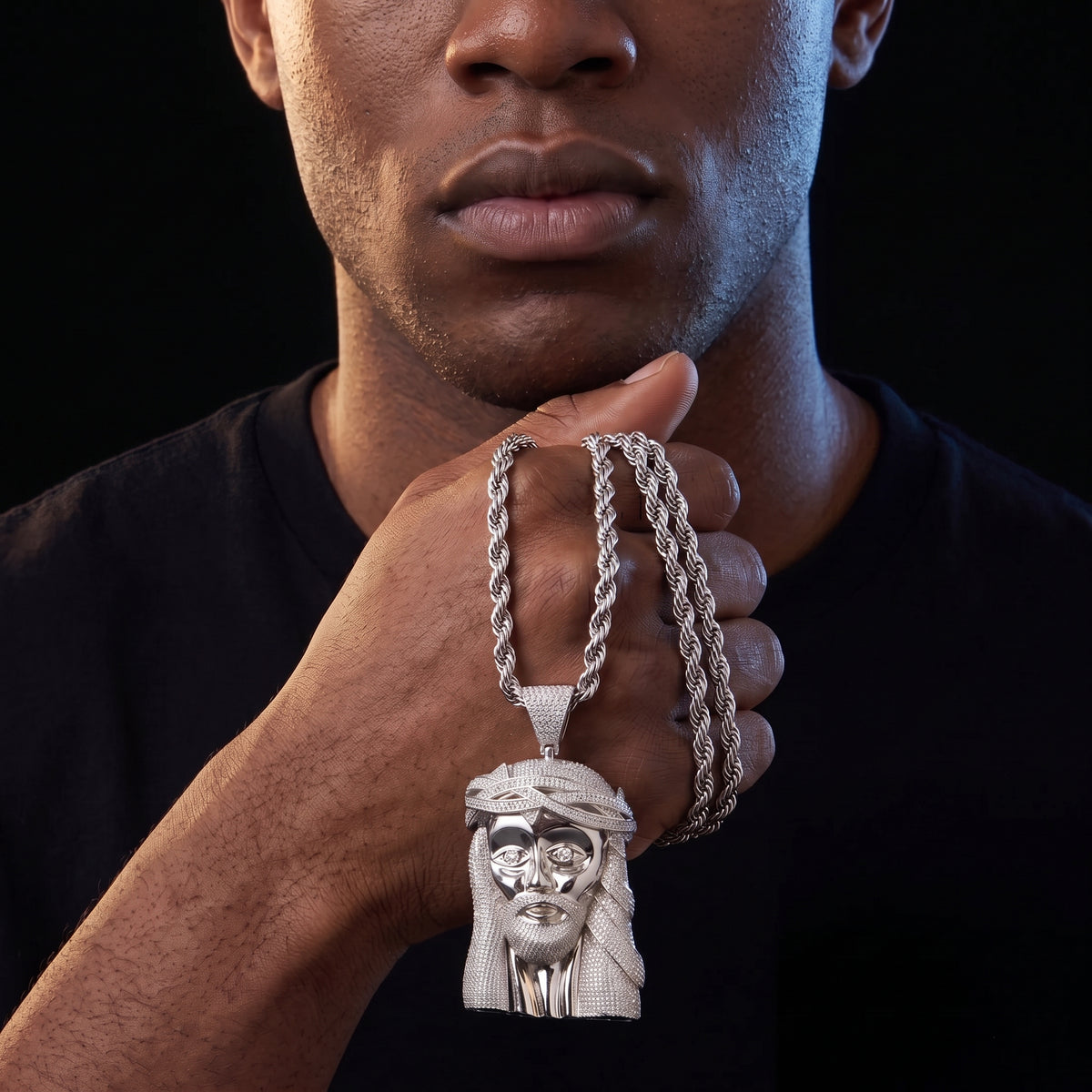 Oversized Jesus Head Pendant - Different Drips