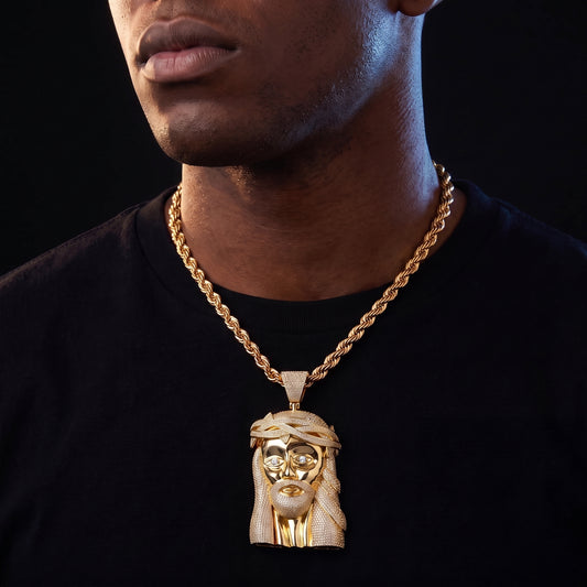 Oversized Jesus Head Pendant - Different Drips