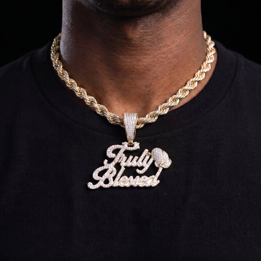 Iced Truly Blessed Pendant - Different Drips