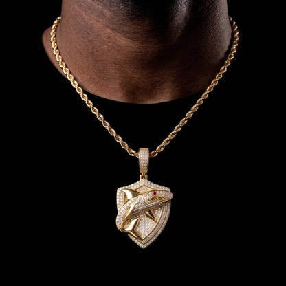 S925 Moissanite Shark Shield Pendant - Different Drips