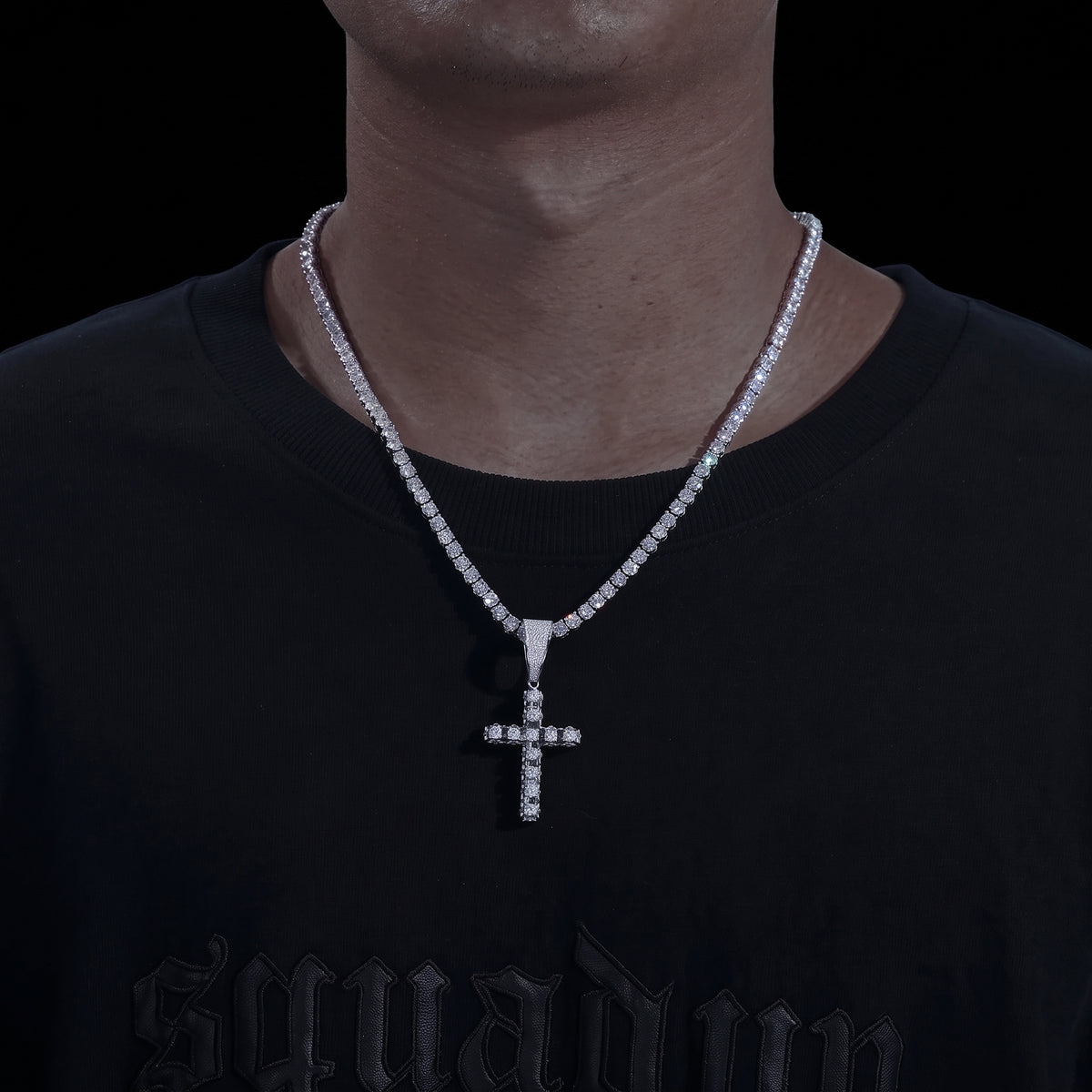 S925 Moissanite Pico Harvey Cross Pendant - Different Drips