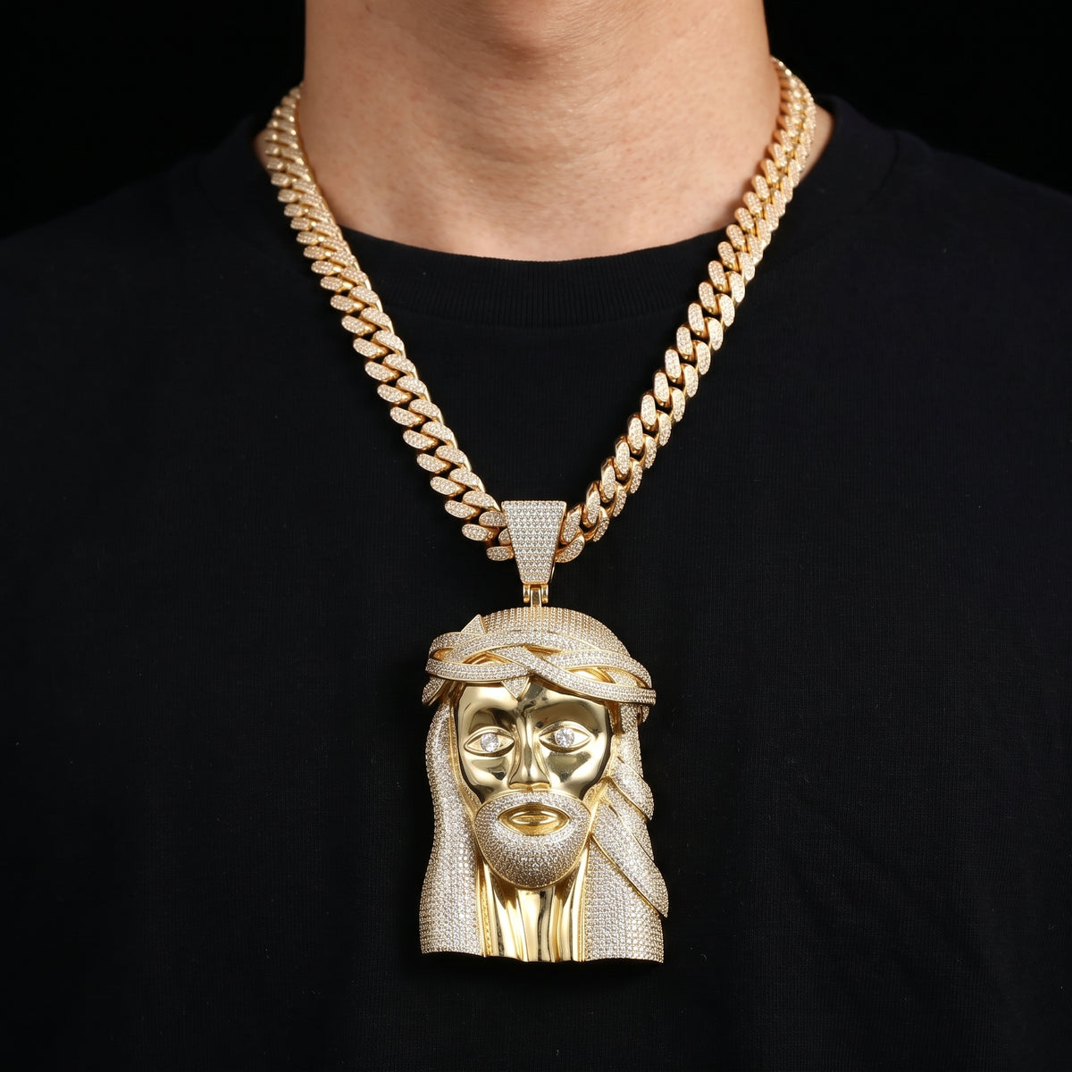 S925 Moissanite Oversized Jesus Pendant - Different Drips