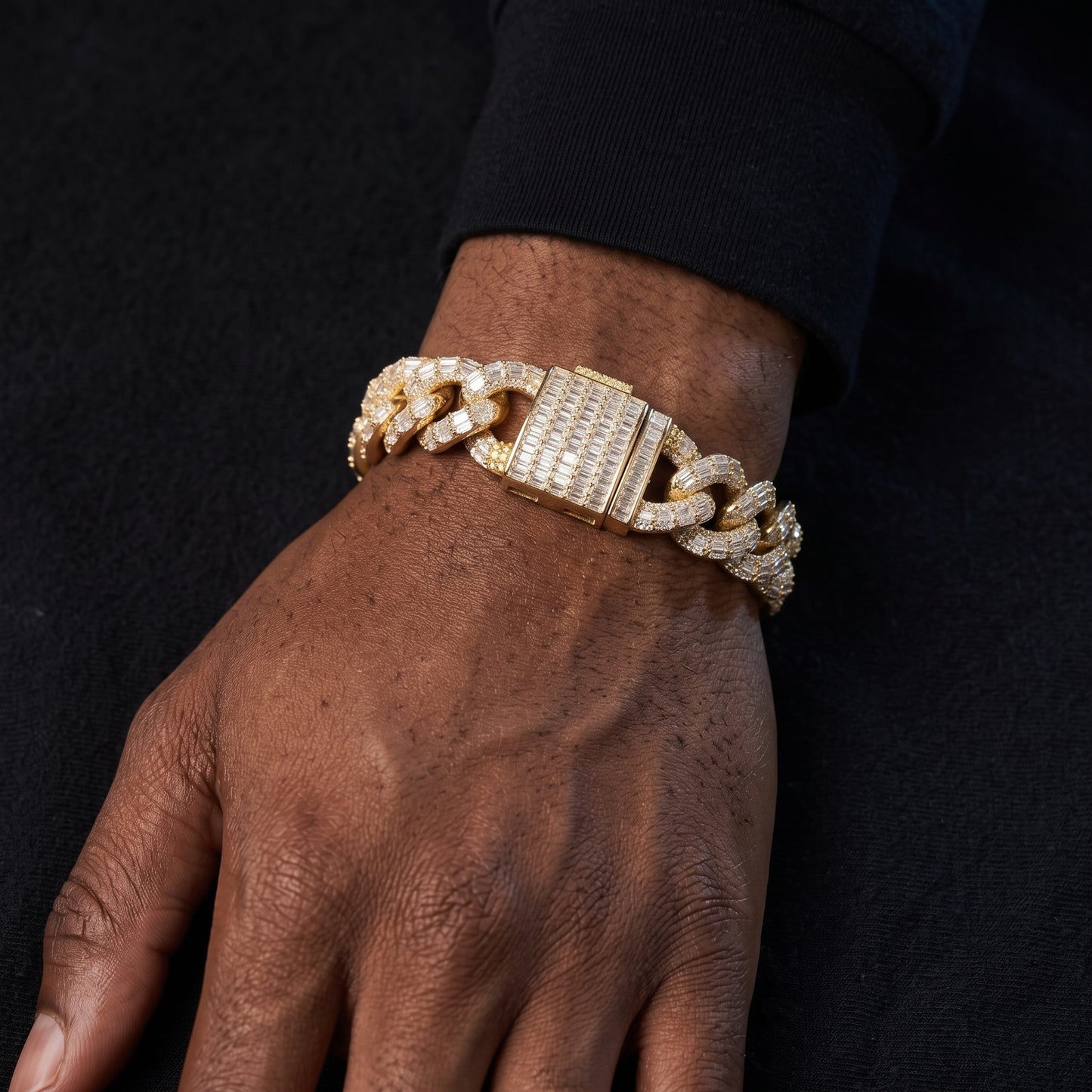 21mm All Over Baguette Miami Cuban Link Bracelet - Different Drips