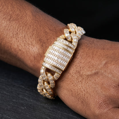 21mm All Over Baguette Miami Cuban Link Bracelet - Different Drips