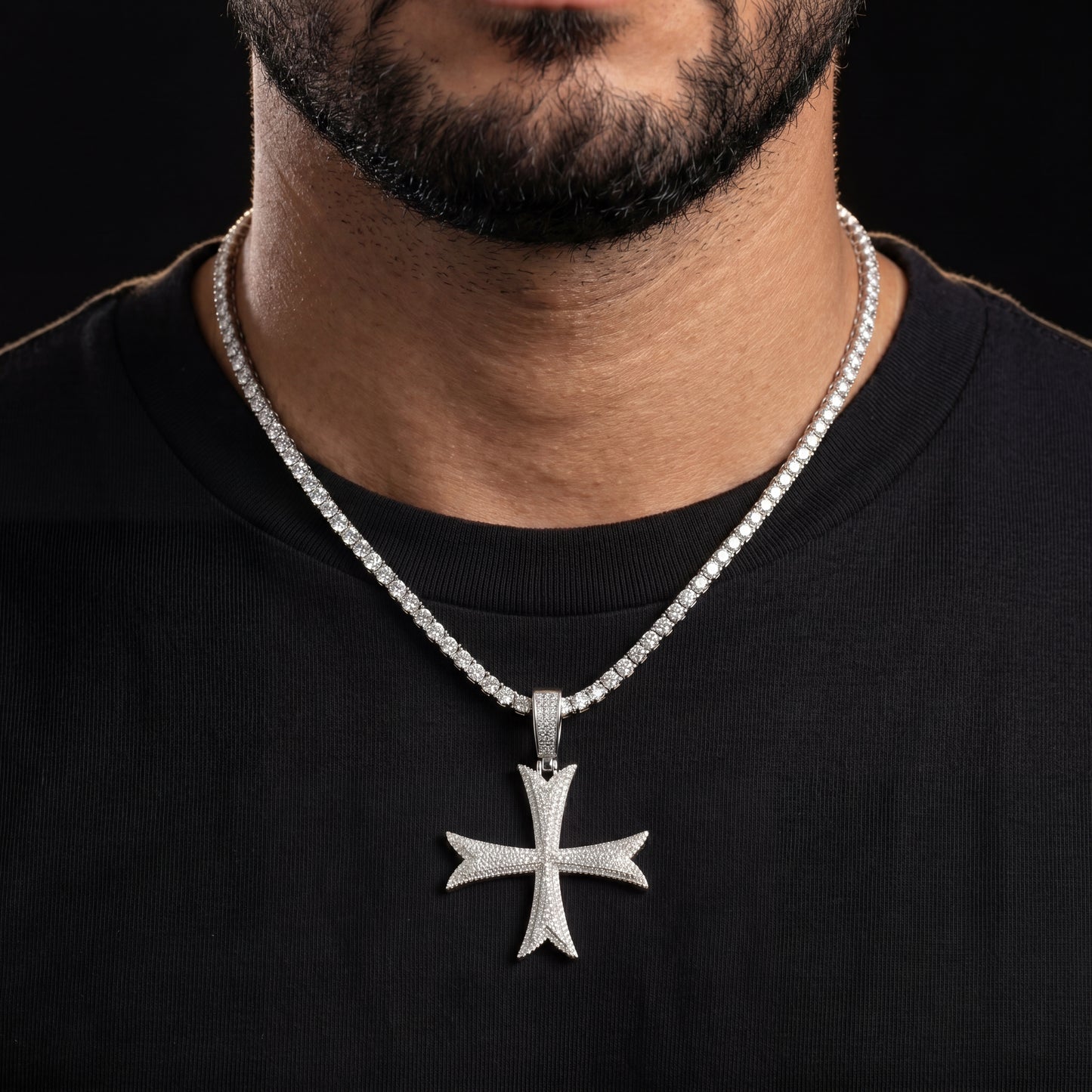Iced Out Holy Cross Pendant - Different Drips