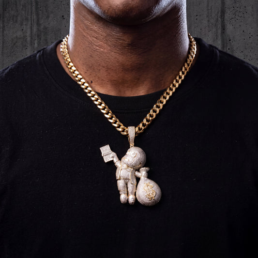 Iced Richie Rich Money Bag Pendant
